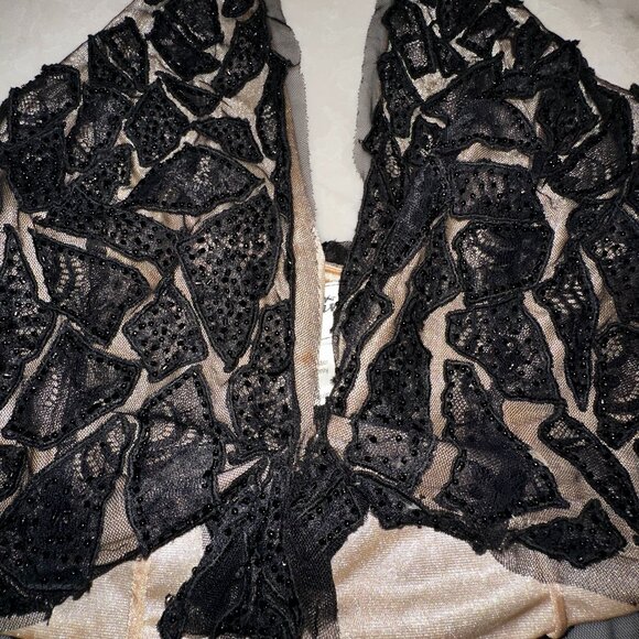 Vintage beaded Black Lace Halter Top new - Picture 2 of 4